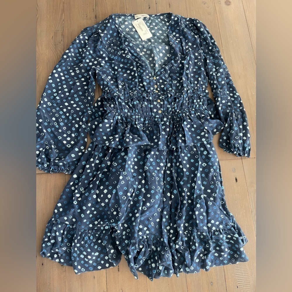 Ulla Johnson silk Gertie dress in indigo blue NWT - Picture 6 of 9